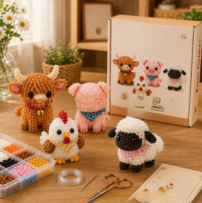 Tiny 3D Beaded Animal DIY Craft Kit