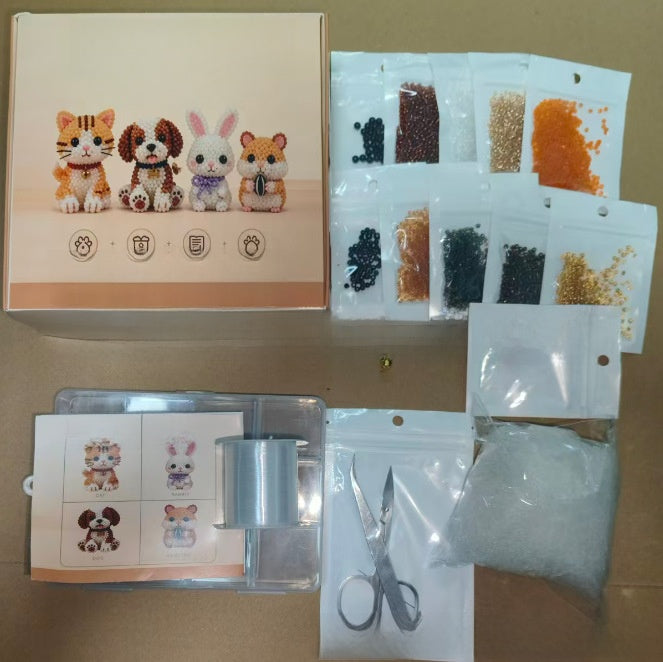Tiny 3D Beaded Animal DIY Craft Kit