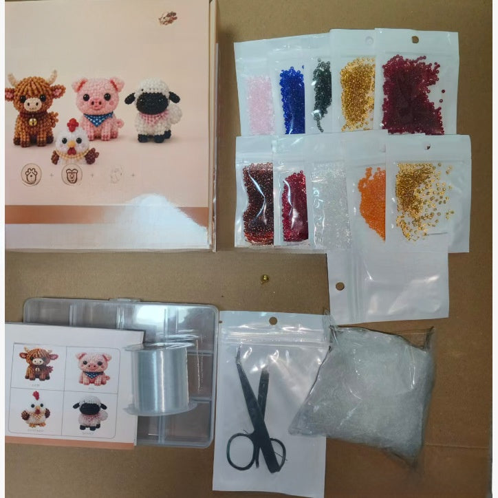 Tiny 3D Beaded Animal DIY Craft Kit