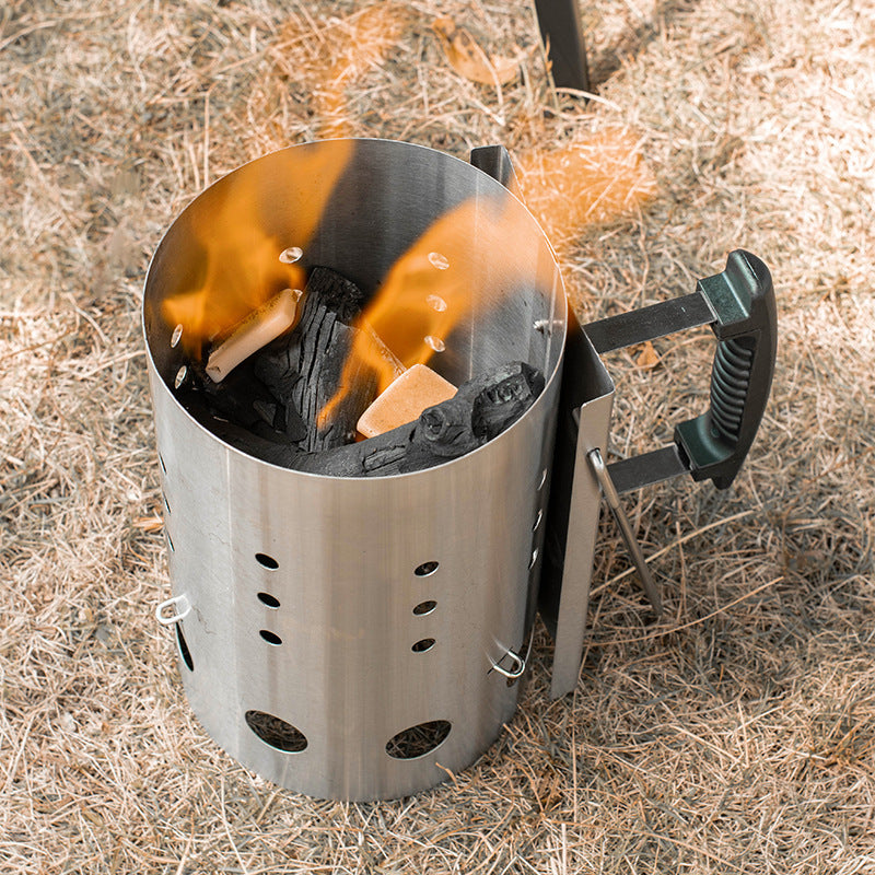 Portable Stainless Steel Fire Bucket for Outdoor BBQ